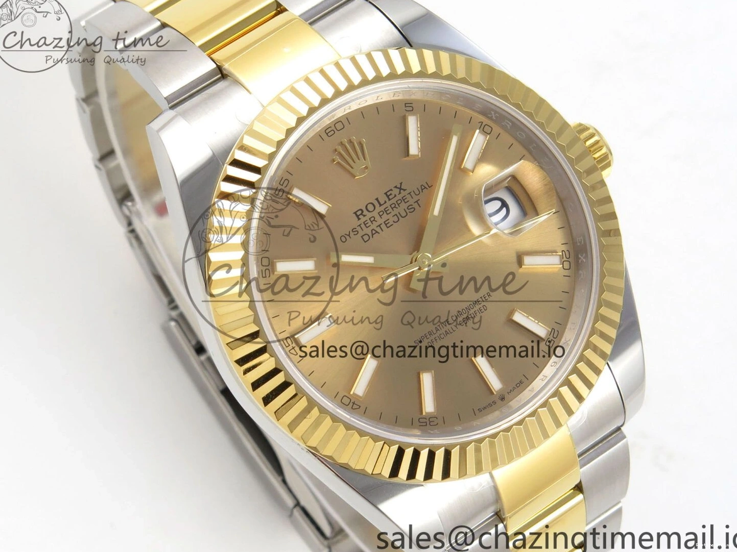 0113 Stretchable DateJust 41 126333 SS YG ARF 1:1 Best Edition YG Stick Dial on Oyster Bracelet SH3235 (Weighted) 211